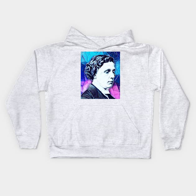 Lewis Carroll Snowy Portrait | Lewis Carroll Artwork 6 Kids Hoodie by JustLit